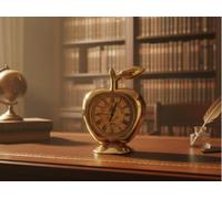 Maritime treasures Gold Apple Table Clock Antique Style Desk Clock with Roman Numerals for Home and Office Decor & for Gift
