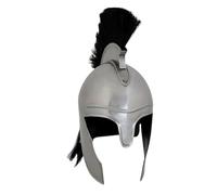Maritime treasures Greek Corinthian Spartan Helmet with Black Plume - Handcrafted Medieval Warrior Armour Replica for Cosplay, LARP, Halloween and Fancy Dress