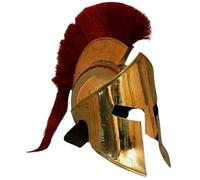 Maritime treasures Greek Spartan Helmet - Full Size Wearable Corinthian Bronze Armour with Red Crest | Historical Replica for Cosplay, Reenactment, LARP & Home Display