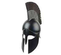 Maritime treasures Greek Spartan Warrior Helmet with Black Plume - Handcrafted Steel Armour Replica for Cosplay, LARP, Halloween, Fancy Dress and Collectors