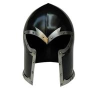 Maritime treasures Handmade Black Steel Knight Helmet - Medieval Armour Replica for Cosplay, LARP, Reenactments, Halloween and Collectors