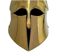 Maritime treasures Handmade Greek Spartan Helmet - Polished Brass Warrior Armour for Cosplay, LARP, Reenactment, Halloween and Collectors
