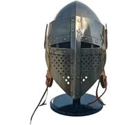 Maritime treasures Medieval Barbuta Helmet - Handcrafted Steel Knight Helmet for Halloween, LARP, Cosplay, Reenactment & Medieval Display