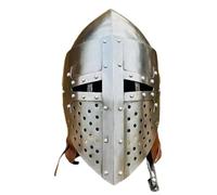 Maritime treasures Medieval Crusader Knight Helmet Handcrafted Steel Great Helm Full Face Armour for LARP, Cosplay,halloween, Reenactment & Home Display