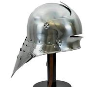 Maritime treasures Medieval Gothic Sallet Helmet - Full-Size Wearable Steel Knight Helmet with Visor - Ideal for LARP, Reenactments & Cosplay