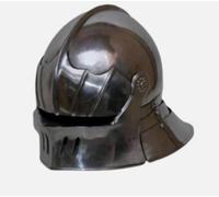 Maritime treasures Medieval Sallet Helmet Handcrafted Silver Steel Knight Helmet for LARP, Cosplay, Reenactment & Halloween Costume