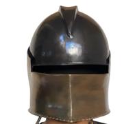 Maritime treasures Medieval Steel Knight Helmet with Visor Full Face Crusader Style Armour Helmet for LARP, Reenactment, Cosplay & Halloween