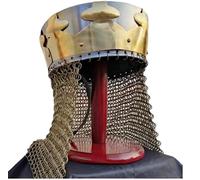 Maritime treasures Monty Python King Arthur Helmet with Chainmail - Medieval Knight Armour for Halloween, Cosplay, LARP, Fancy Dress & Collectors Display