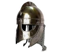 Maritime treasures Roman Gladiator Helmet - Wearable Steel Armour Replica with Face Guard & Chainmail - Medieval Knight Costume and Display Collectible
