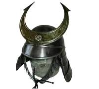 Maritime treasures Samurai Kabuto Helmet - Handcrafted Japanese Warrior Helmet with Crescent Moon Crest - Collectible Armour for Display, Cosplay, Halloween,LARP & Historical Reenactment