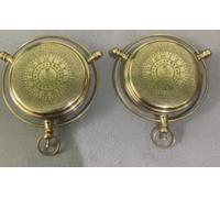 Maritime treasures Set of 2 Brass Astrolabe Replica Antique Nautical Navigation Instrument in Solid Brass,Vintage Maritime Decor