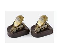 Maritime treasures Set of 2 Vintage Brass Telescope Classic Nautical Collectible with Leather Display Base Retro Maritime Optics Decor & Gift