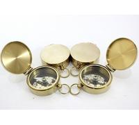 Maritime Treasures Set of 25 Brass Pocket Compasses with 1.5 Inch Dial - Mini Navigation Tools with Lids, Vintage Style Gifts