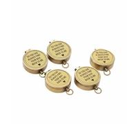 Maritime Treasures Set of 5 Vintage Brass Pocket Compasses - Engraved “So You Can Always Find Your Way Back to Me” Classic Brass Compass Gift for Travel, Hiking, Camping, Adventure & Home Décor
