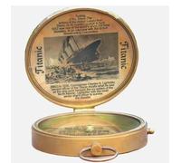 Maritime Treasures Titanic Brass Compass - Vintage Nautical Navigation Collectible Antique Gift for History Lovers, Travellers & Collectors