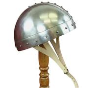 Maritime treasures Viking Helmet - Full-Size Hand-Forged Steel Spangenhelm with Leather Straps - Wearable Medieval Helmet for Adults - Ideal for Reenactment, Cosplay, LARP or Display
