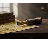 Maritime treasures Vintage Brass Handheld Telescope Classic Nautical Pirate Spyglass Antique Style Brass Optic for Decor, Collectors
