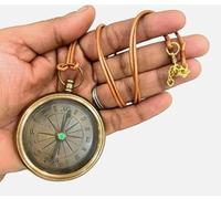 Maritime Treasures Vintage Brass Pocket Compass with Lid - Antique Nautical Navigation Tool and Collectible Gift for Men, Dads, Travellers and Collectors
