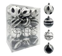 Maritown 24 Pieces Christmas Baubles 6cm Plastic Christmas Ball Ornaments for Xmas Tree Decorations Shatterproof Hanging Decorative Balls and Baubles Set for Tree Decor