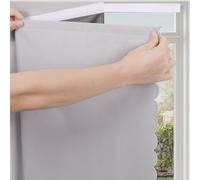 Maritown Blackout Curtains Stick on Blackout Blinds self Adhesive Temporary Black out Blinds for Windows Thermal Lnsulated No Drill Blinds for Nursery,Bedroom,Travel (Grey, 120W x 120H cm)