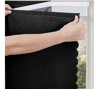 Maritown Blackout Curtains Stick on Blackout Blinds self Adhesive Temporary Black out Blinds for Windows Thermal Lnsulated No Drill Blinds for Nursery,Bedroom,Travel (Black, 150W x 170H cm)