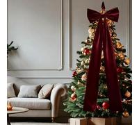 Maritown Extra Large Velvet Bows Decorative Christmas Tree Topper Xmas Tree Hanging Ornaments for Wreath Garland Fireplace Wedding Party Decorations, 50x180cm