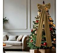 Maritown Extra Large Velvet Bows Decorative Christmas Tree Topper Xmas Tree Hanging Ornaments for Wreath Garland Fireplace Wedding Party Decorations, 50x180cm