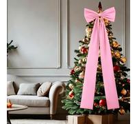 Maritown Extra Large Velvet Bows Decorative Christmas Tree Topper Xmas Tree Hanging Ornaments for Wreath Garland Fireplace Wedding Party Decorations, 50x180cm