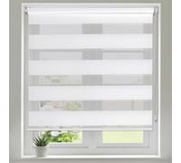 Maritown No Drill Day and Night Zebra Roller Blinds for Windows Easy Fit