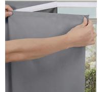 Maritown Self Adhesive Blackout Curtains, Stick on Thermal Black out Curtains with Tie Backs, No Drilling Door Window Shades and Blinds for Bedroom Living Room Nursery