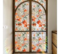 Maritown Stained Glass Window Film Static Cling Privacy Films Stain Floral Patterned Coloured Decorative Self Adhesive Window Cover Stickers for Bathroom Kitchen Glass Windows