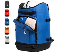 MARITTON Ski Boot Bag - Travel Backpack for Snowboard, Boots, Helmet, Goggles, Gloves & Accessories (Blue)