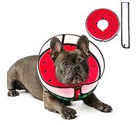 Mariyago Inflatable Dog Cone Collar with Enhanced Anti-Licking, Soft Neck Donut for Dogs Cats, Recovery Pet Cone Collar After Surgery for Large Medium Small Dogs (Watermelon, Small)