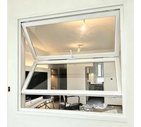 MARIYCH Aluminum Alloy Frame Sliding Window Folding Concession Serving Window, Double Hung with Tempered Glass for Food Truck, Trailer & Outdoor Kitchen, with Bottom Frame,White,36 x 36 in
