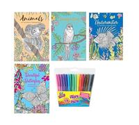 Marjen Colouring Books for Adults Set of 4 Books! Dive into serene underwater worlds, graceful birds, beautiful butterflies, and captivating animals. A great anxiety relief for adults!