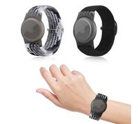 Marjoramy 2 Pack Nylon AirTag Wristband, Adjustable, Waterproof, Anti-Lost, Anti-Scratch, Compatible with Apple AirTag, Lightweight Tracking Watch Strap, Airtag Holder Necklace