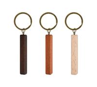 Marjoramy 3 Pieces Blank Rectangle Wooden Key Pendant, Unfinished Wood Engraving Blanks Key Chain for Carving, Painting, Graffiti, Handicrafts, DIY Gift Decoration, Bag Key Pendant (10cm)