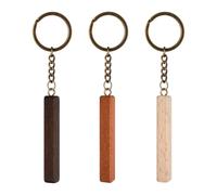 Marjoramy 3 Pieces Blank Rectangle Wooden Key Pendant, Unfinished Wood Engraving Blanks Key Chain for Carving, Painting, Graffiti, Handicrafts, DIY Gift Decoration, Bag Key Pendant (12.5cm)