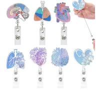 Marjoramy Cardiac Retractable Badge Reel Holder,Funny Heart Badge Reels Nursing Name Tag ID Clip Badge Reel Accessories,Badge Holders Label Holder for Nurses Nursing Student for ID Card Name Keychain
