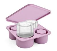 Marjoramy Cylinder Silicone Ice Mold with 4 Size, Large Ice Cube Mould for Easy Release, Large Silicone Ice Cube Tray with Lid for Freeze, Ice Cube Tray for Stanley Freezer Drinks Coffee Whiskey