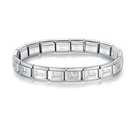 MARJS 9mm Horse Pony Silver Link Starter Bracelet Silver Italian 9mm Link Stainless Steel Charm Compatible With Modular