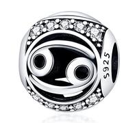 MARJS Cancer Zodiac Horoscope Birthday Birth Month Date Constellation Star Sign Crystal Charm Bead Pendant 925 Sterling Silver Dangle Compatible With Pandora Charm Bracelet