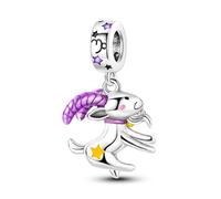 MARJS Capricorn Goat Glow In The Dark Birthday Birth Date Horoscope Star Sign Charm Bead Pendant 925 Sterling Silver Dangle Compatible With Pandora Charm Bracelet