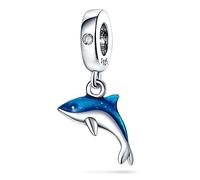 MARJS Dolphine Sea Ocean Fish Animal Lover Charm Bead Pendant 925 Sterling Silver Dangle Compatible With Pandora Charm Bracelet