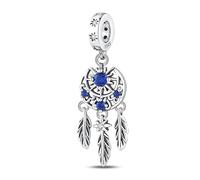 MARJS Dreamcatcher Star Sun Evil Eye Feather Hamsa Charm Bead Pendant 925 Sterling Silver Dangle Compatible With Pandora Charm Bracelet