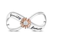 MARJS Family Forever Eternity Infinity Sunflower Charm Bead Pendant 925 Sterling Silver Dangle Compatible With Pandora Charm Bracelet