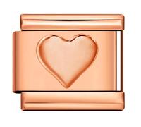 MARJS Four Leaf Clover Ying Yang Love Birthday Peace Protection Star Rose Gold Width 9mm Stainless Steel Silver Italian Link Charm Compatible With Bracelet (I Love You Heart Rose Gold Link)