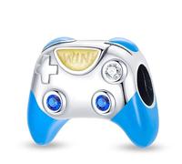 MARJS Gamer Win Console Computer Control Controller Pad Charm Bead Pendant 925 Sterling Silver Dangle Compatible With Pandora Charm Bracelet