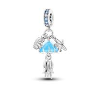 MARJS Glow In The Dark Jellyfish Clam Shell Starfish Ocean Sea Charm Bead Pendant 925 Sterling Silver Dangle Compatible With Pandora Charm Bracelet