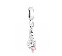 MARJS Grandad Spanner I Love You Heart Grand Daughter Son Gift Charm Bead Pendant 925 Sterling Silver Dangle Compatible With Pandora Charm Bracelet